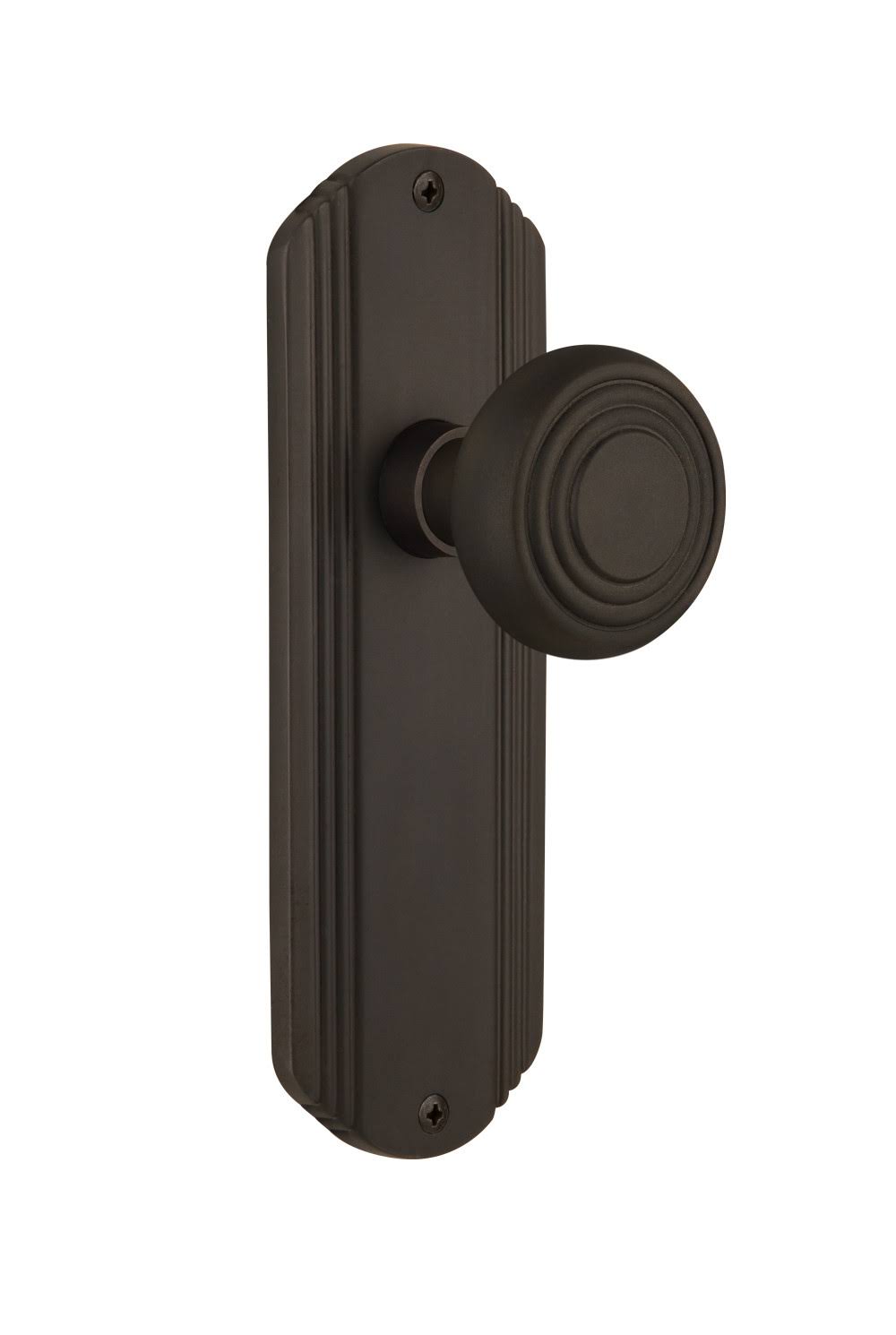 Deco Passage Door Knob, Oil-Rubbed Bronze S960