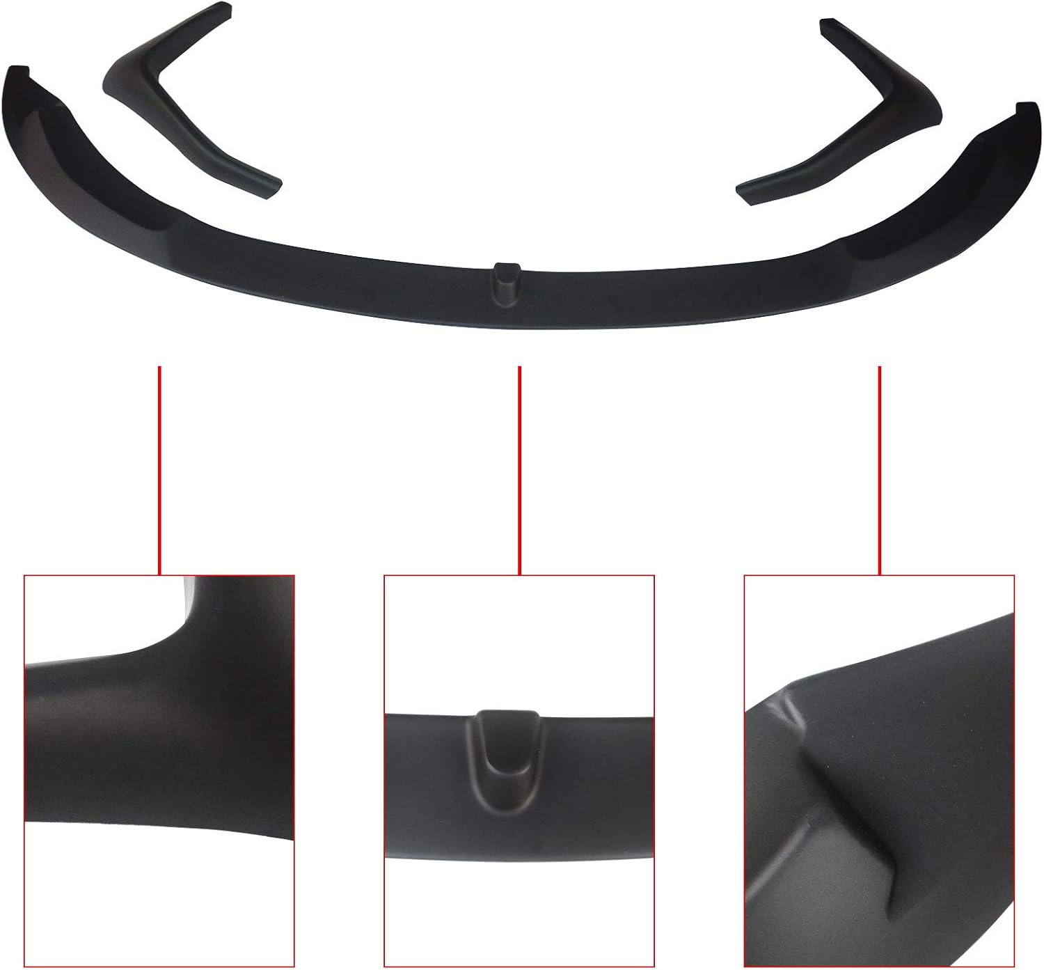 Matte Black ABS Front Bumper Spoiler Splitter Z840