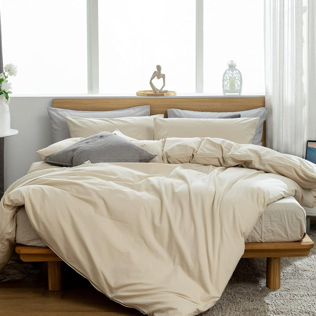Queen 3 PCs Percale Cotton Duvet Cover Set R8527