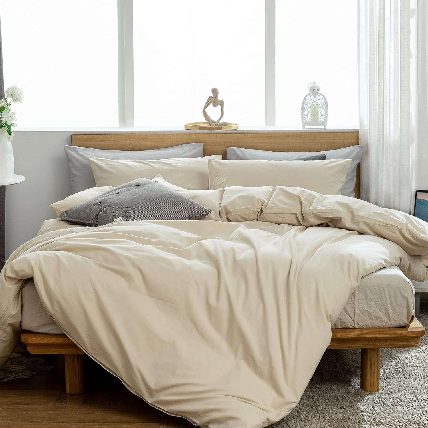 Queen 3 PCs Percale Cotton Duvet Cover Set R8527