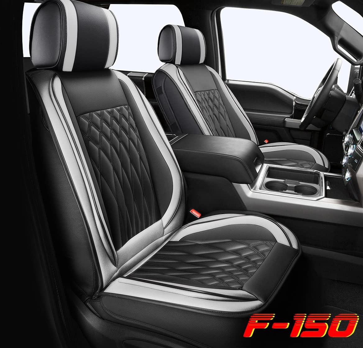 1 Pair Front Car Seat Covers Waterproof Leather Q44947