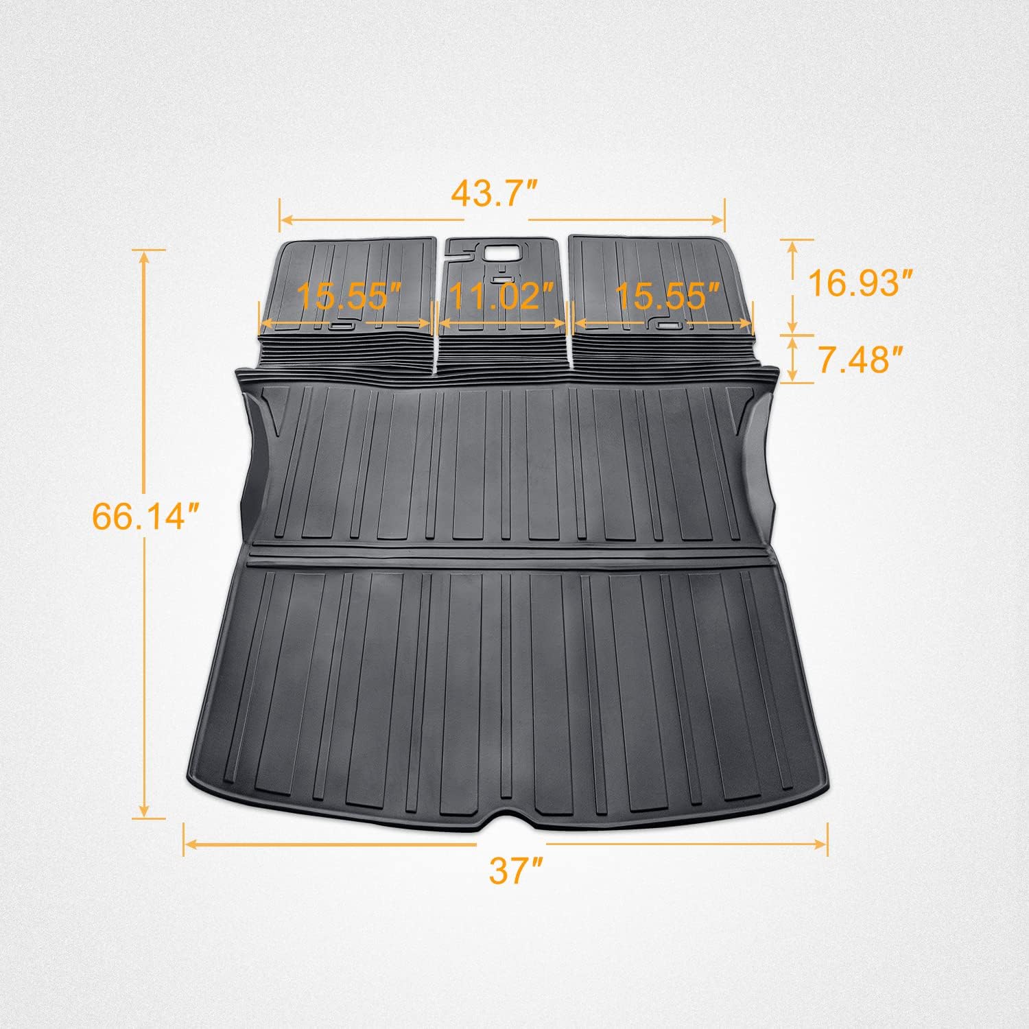 Trunk Mat Cargo Mat Back Seat Protector Rear Cargo Liner Mat with Backrest Mat Pack of 2 Q681