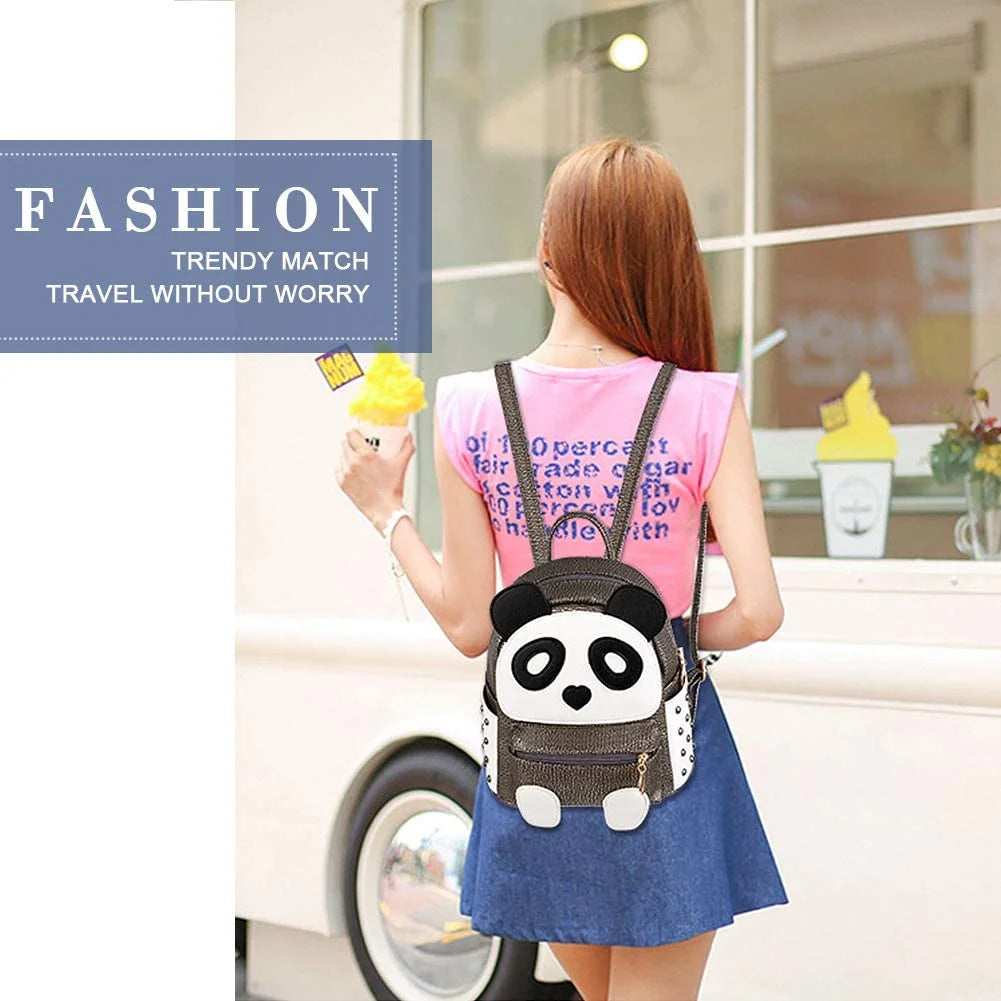Waterproof Leather Panda Backpack A158021