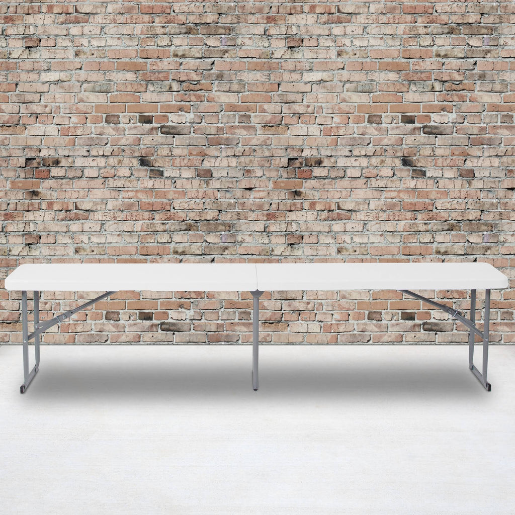 10.25 x 71 Inch Granite White Plastic Bench with Carrying Handle X9243