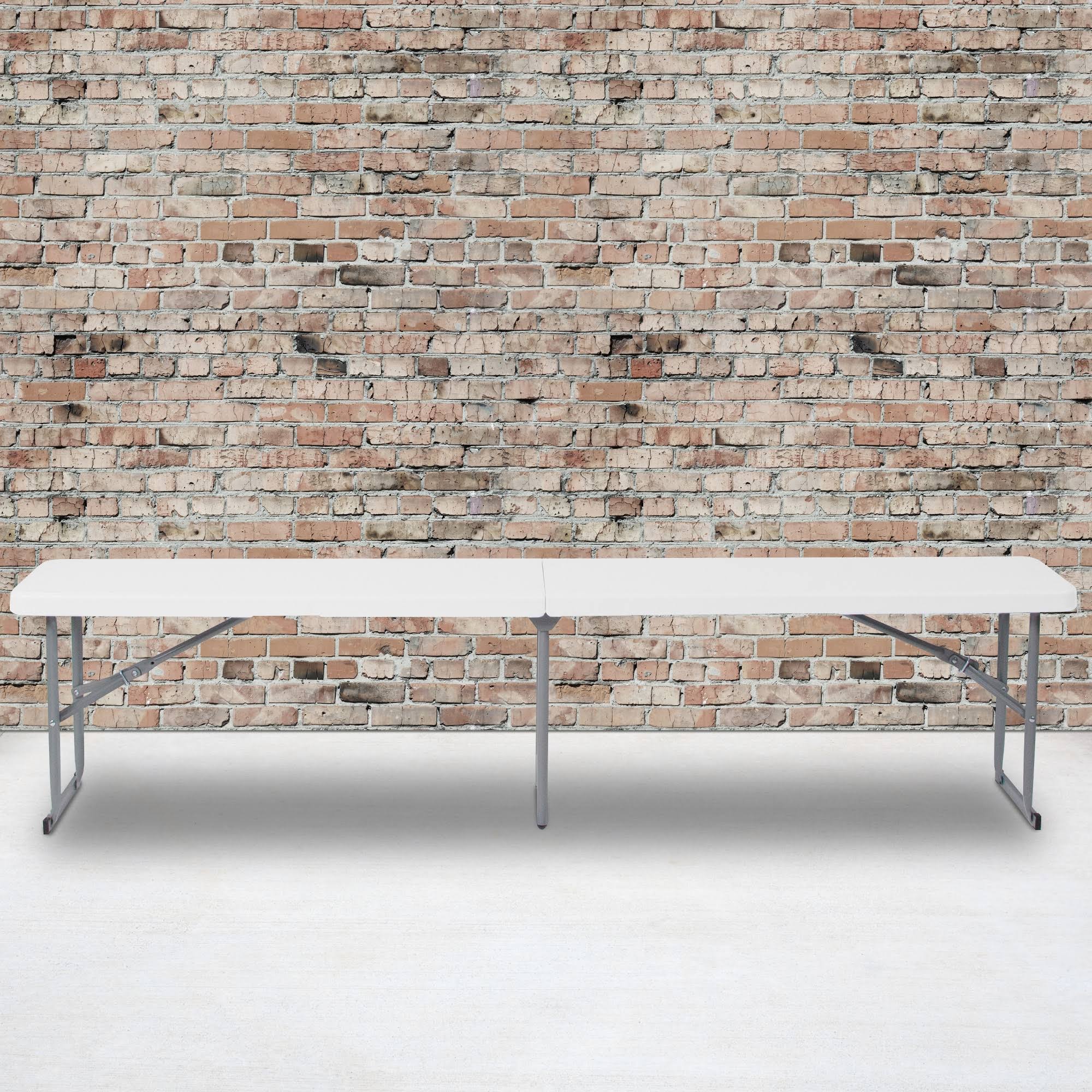 10.25 x 71 Inch Granite White Plastic Bench with Carrying Handle X9243