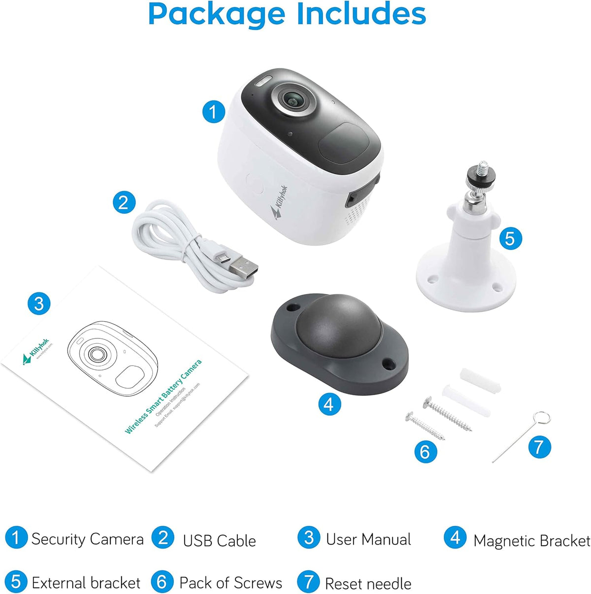 2K Outdoor Wireless Security Camera with Spotlight E64837