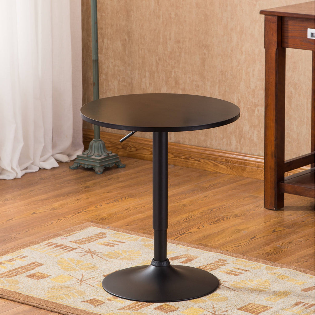 Black Round Adjustable Height Metal Bar Table W263
