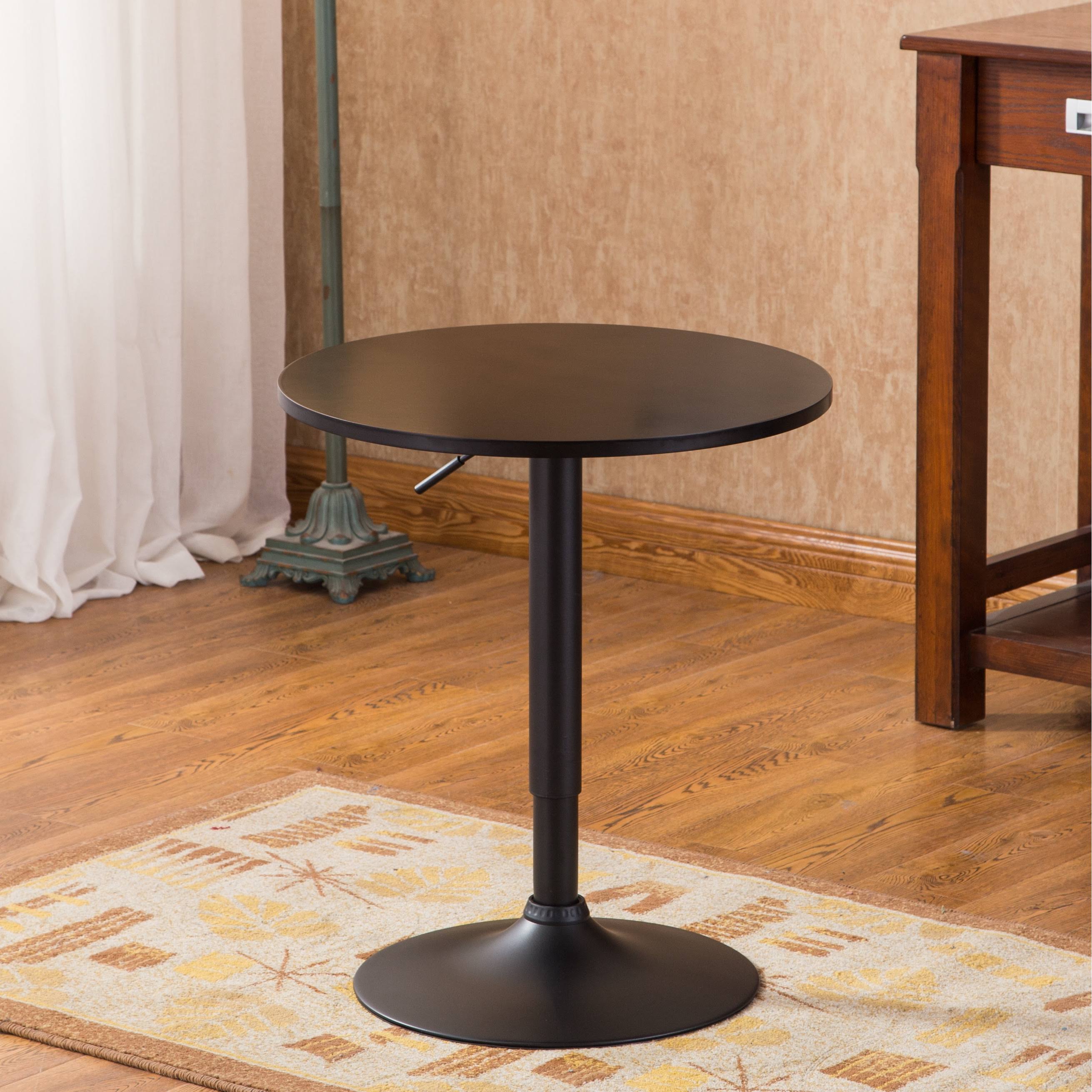Black Round Adjustable Height Metal Bar Table W263