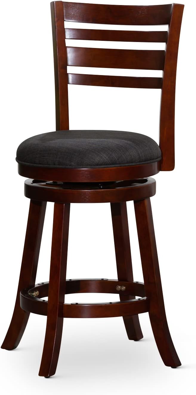 Charcoal Fabric Swivel Stool, 24" Counter Height D788668