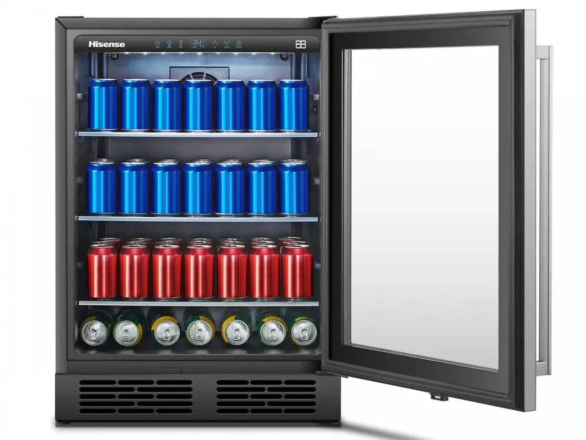 140-Can 5.4 CU. FT. Freestanding Stainless Steel Beverage Cooler S85772
