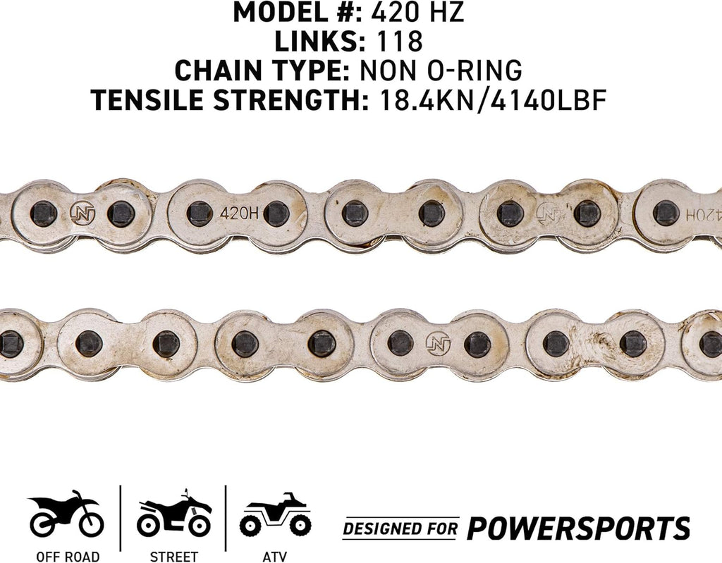 Drive Sprocket Chain Combo 13 49 Tooth 420HZ 118 Links Pack of 2 K9760