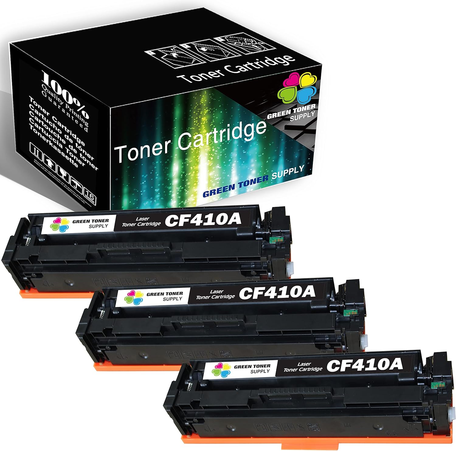 3-Pack Compatible Black Toner Cartridge for HP CF410A A5545
