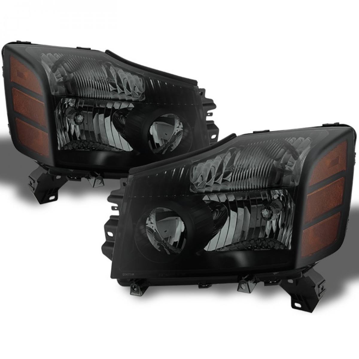 OEM Amber Black Smoked Head Lights Set S227