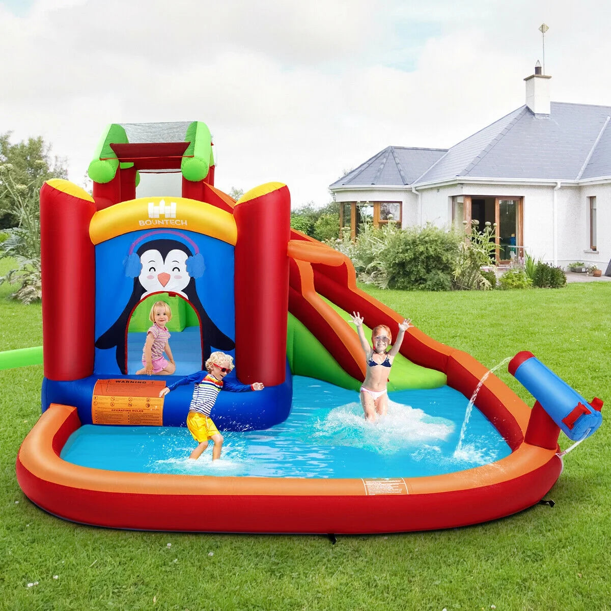 Inflatable Slide Bounce House with Splash Pool K20494