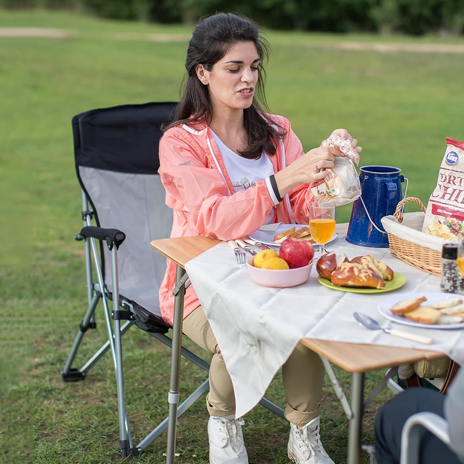 Bamboo Folding Camping Table with Carry Bag A50313