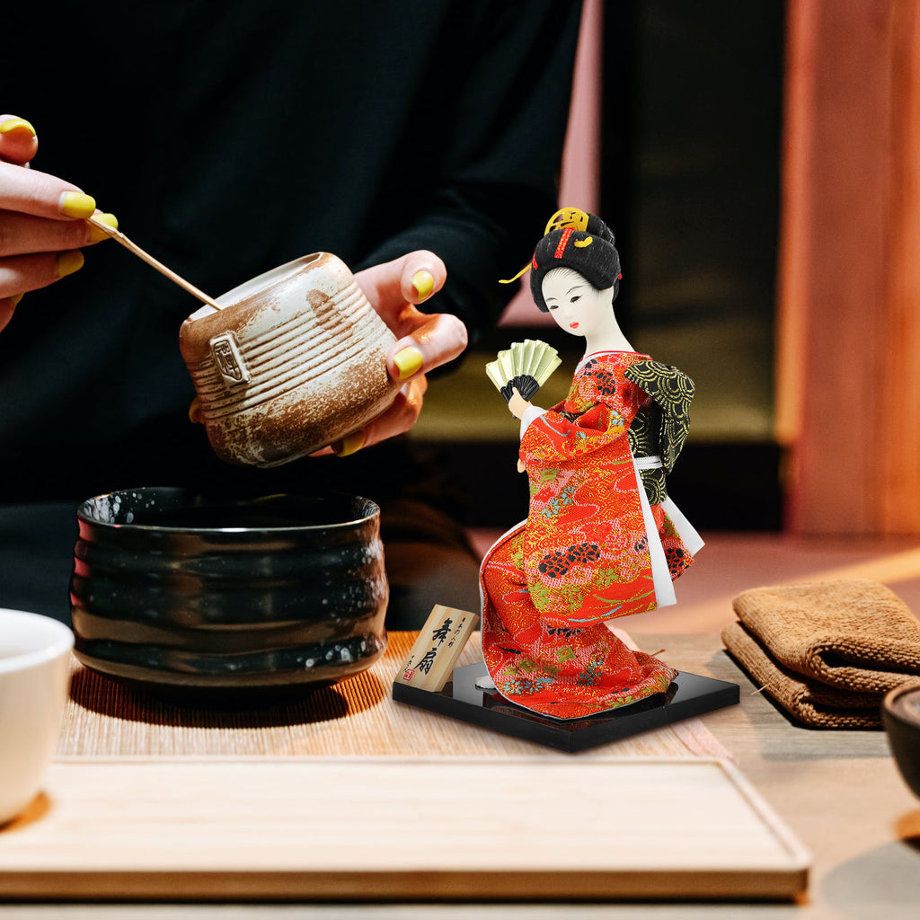 Set of 2 Kimono Doll Geisha Puppet Asian Home Accessories N318302
