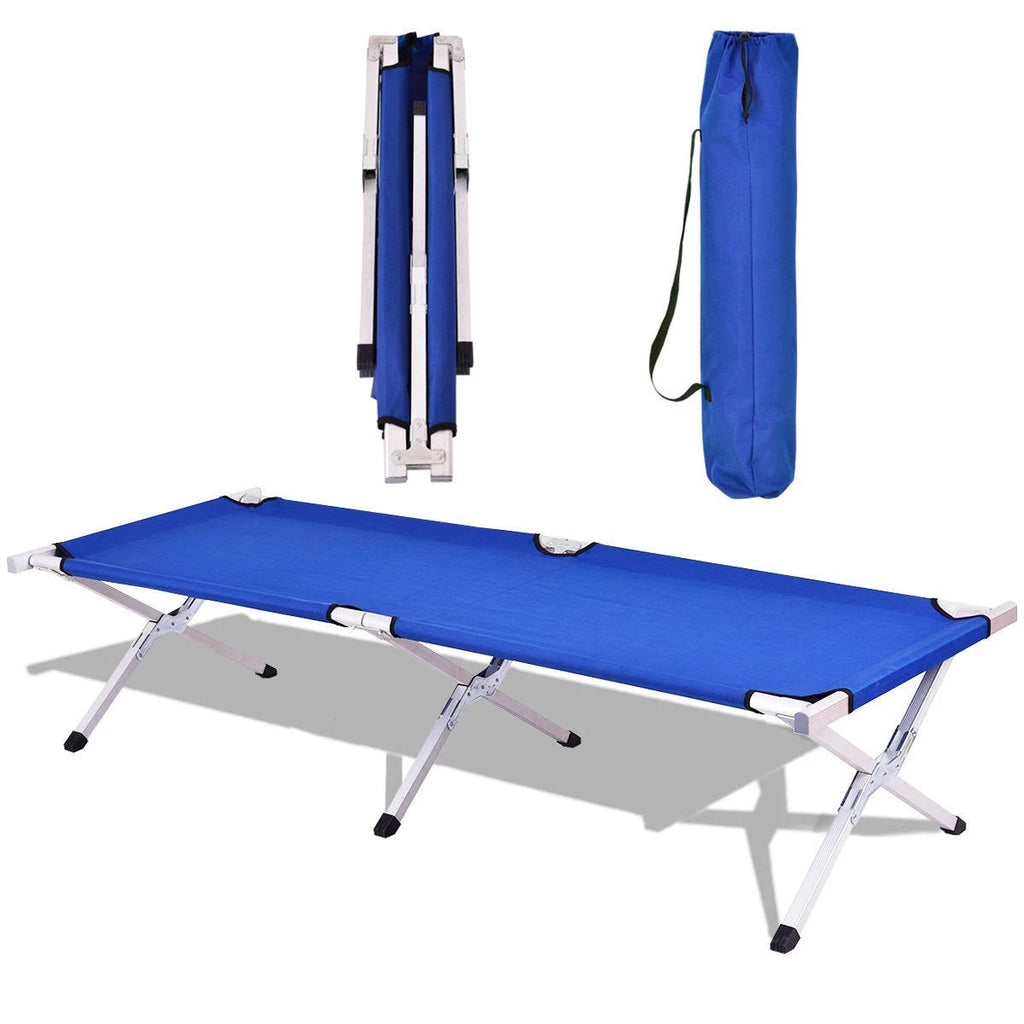 Blue Military Folding Camping Cot W33015