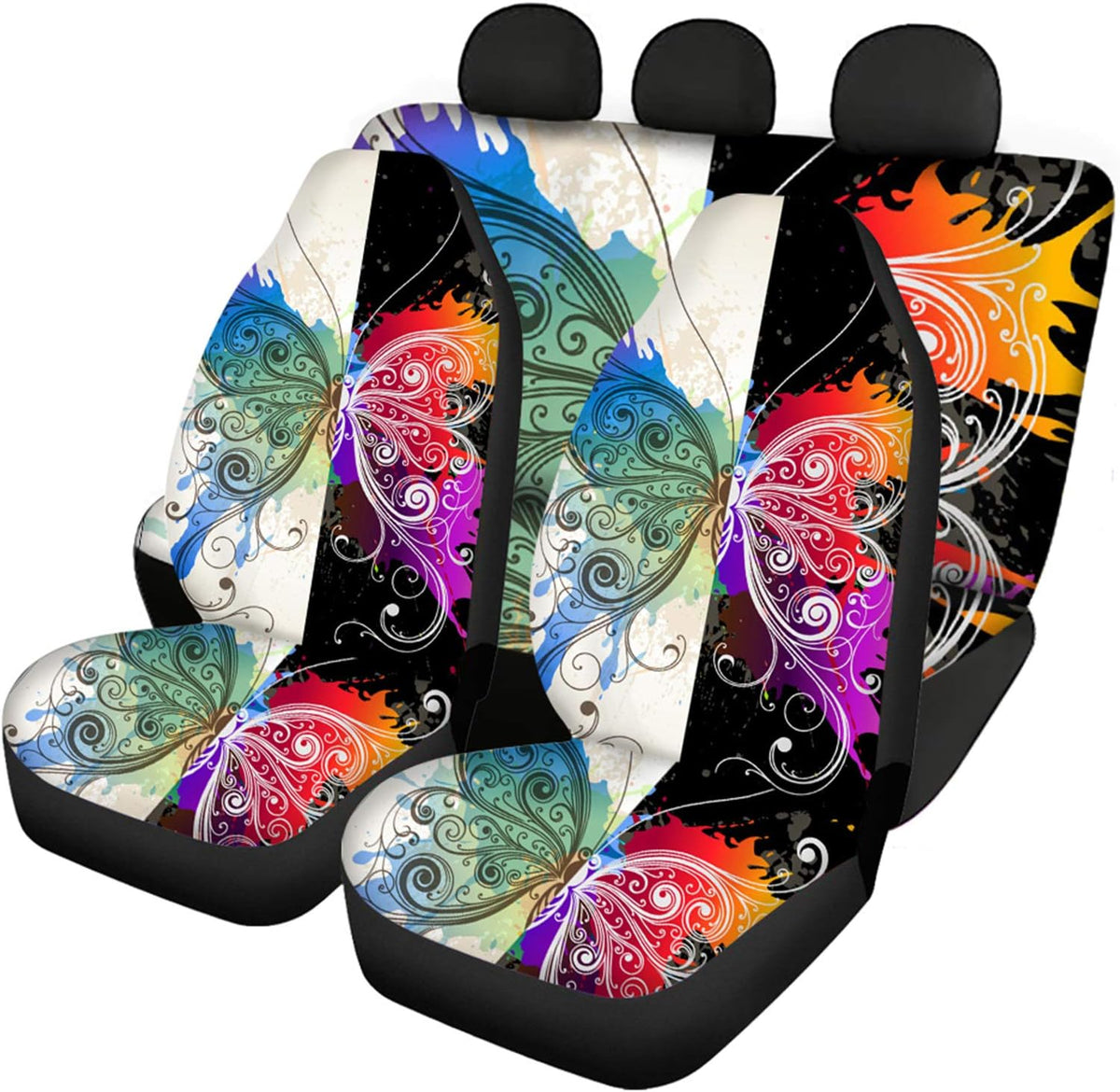 Purple Car Seat Cover Full Set Front and Rear Bench Seats T15559