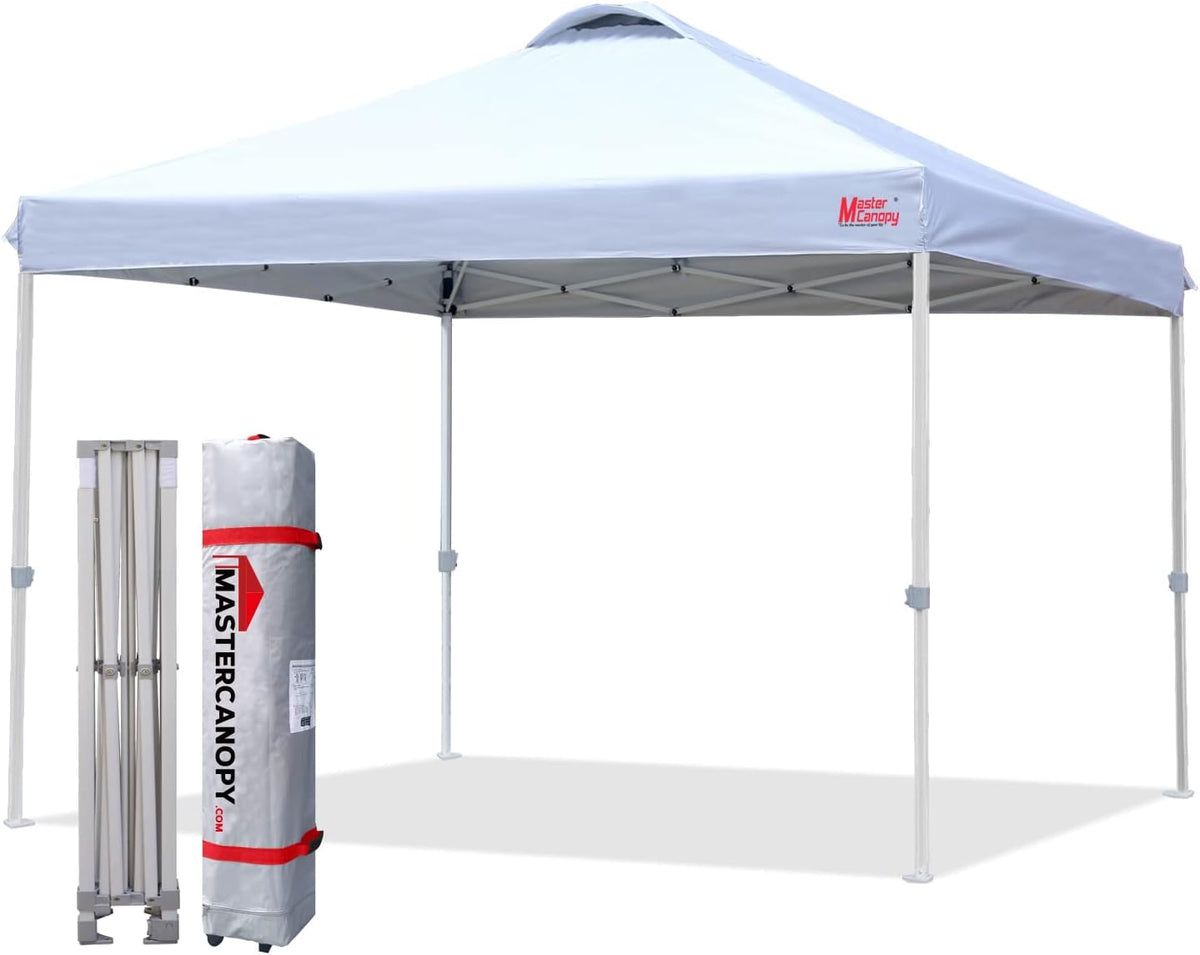 10x10 White Pop-up Canopy Tent with Roller Bag G439934