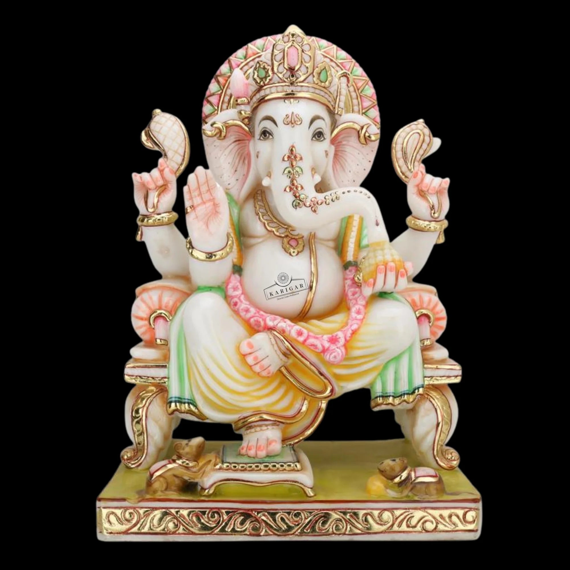 White Marble Ganesha Statue G69425