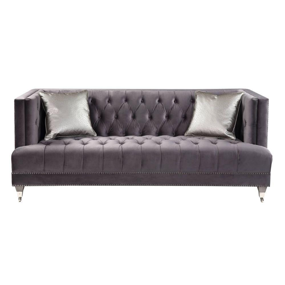 Gray Velvet Sofa and Loveseat M466332