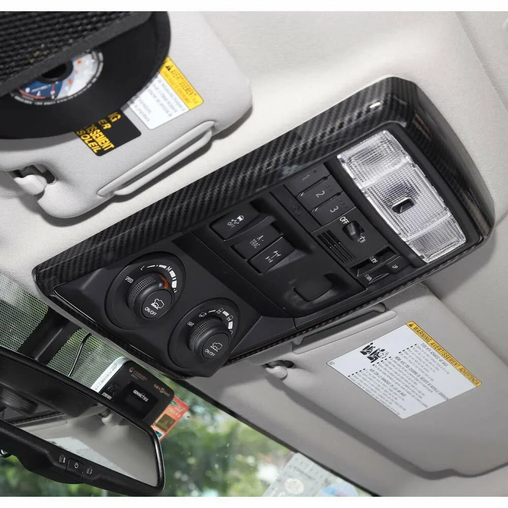 Carbon Fiber Roof Reading Light Frame Decor Cover Trim N16451