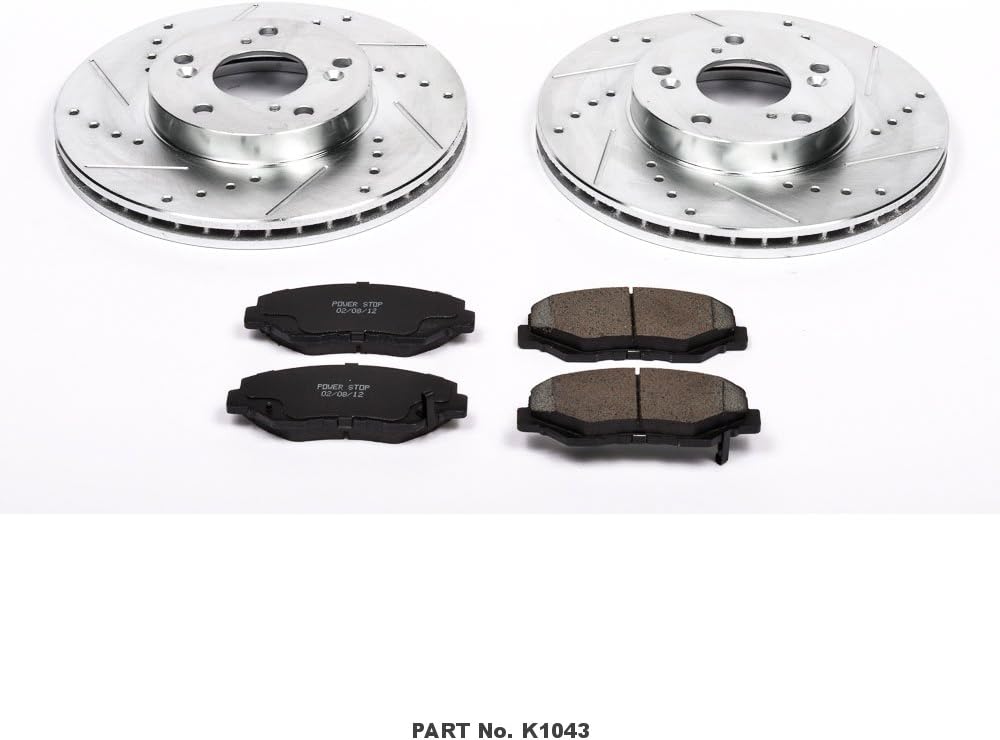 Front Carbon-Fiber Ceramic Brake Pad and Drilled and Slotted Rotor Kit E46574