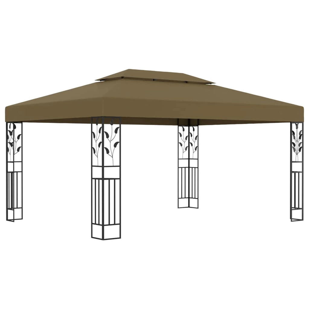 Taupe Outdoor Gazebo Canopy Steel Frame Party Tent 118.1 x 157.5 Inches C98601