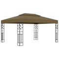 Taupe Outdoor Gazebo Canopy Steel Frame Party Tent 118.1 x 157.5 Inches C98601