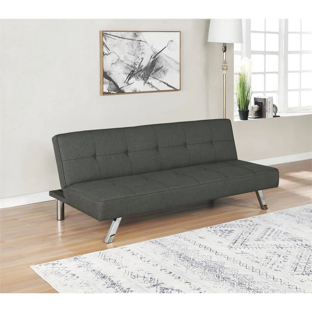 Modern Fabric Upholstered Tufted Sofa Bed in Gray P125282