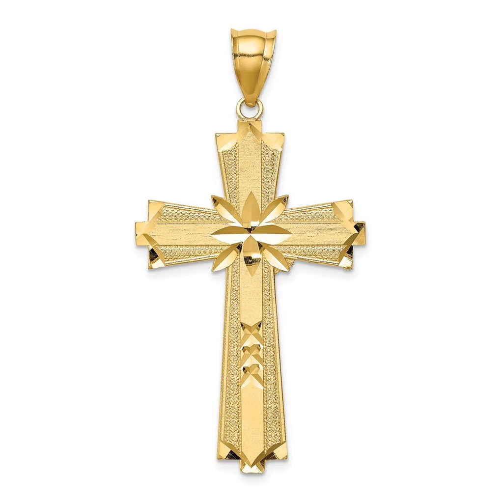 14k Gold Cross Pendant Necklace 47mm M842103