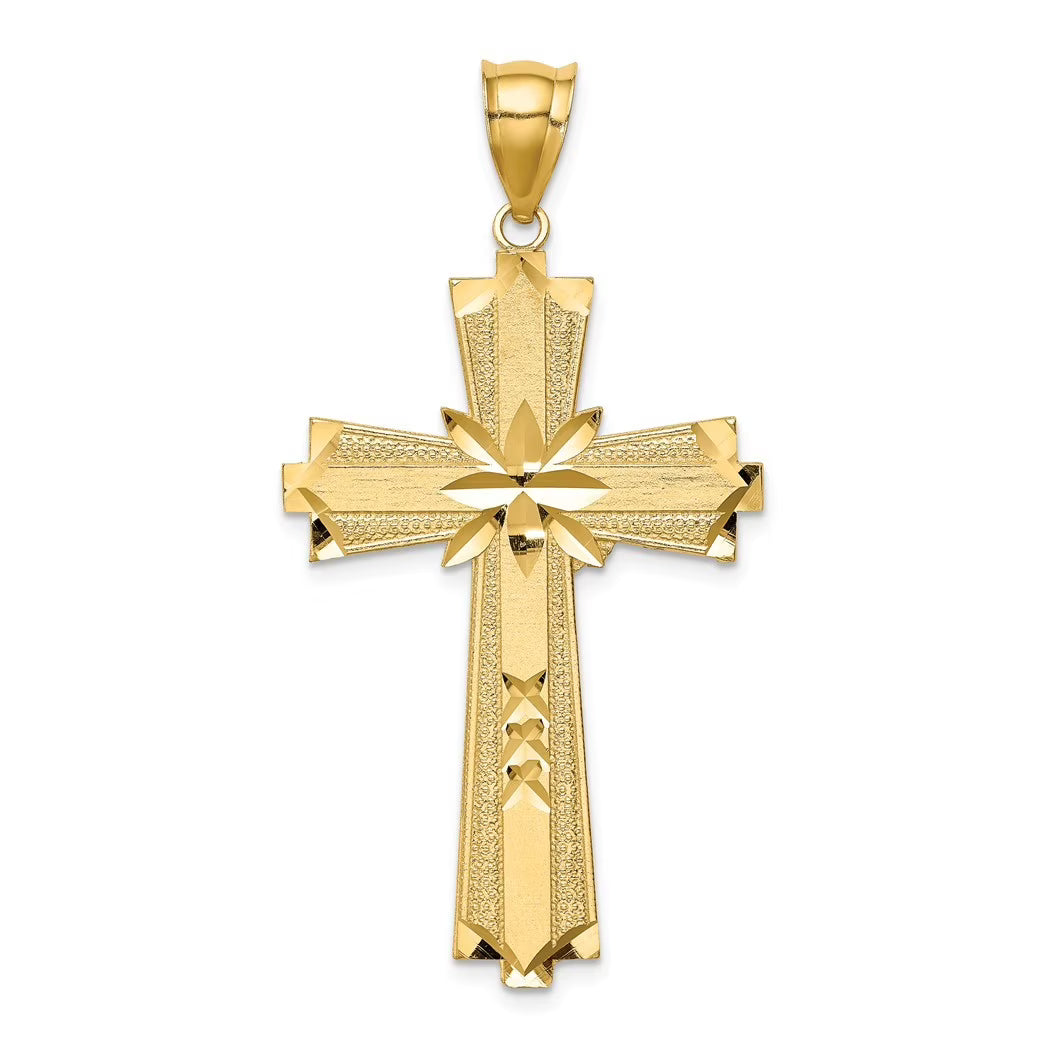 14k Gold Cross Pendant Necklace 47mm M842103