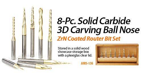 4-pc ZrN Coated 1/4x22 Shank Router Bit S953