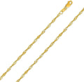 10K Yellow Gold 1.5mm Singapore Pendant Chain Necklace H8777