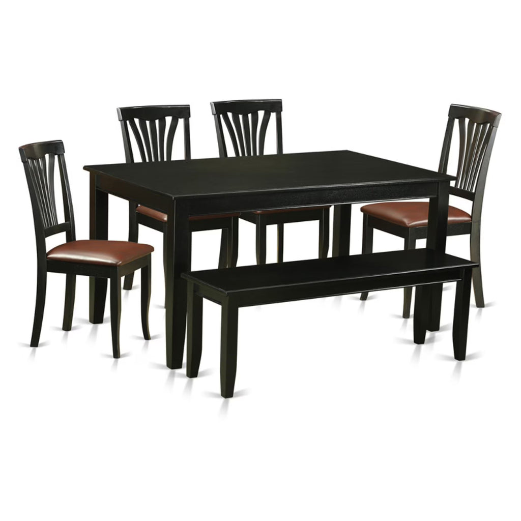 6 Piece Kitchen Table Set with Bench J868012