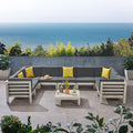Weathered Gray 9 Seater Acacia Wood Sectional Sofa Set X193