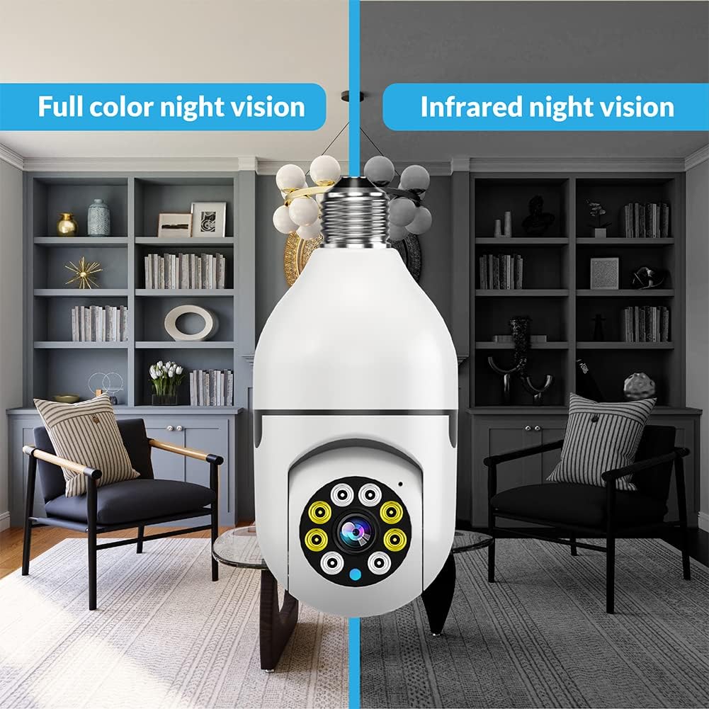 E27 1080P PTZ Smart Security Light Bulb Camera with 2.4GHz 5G WiFi J973031