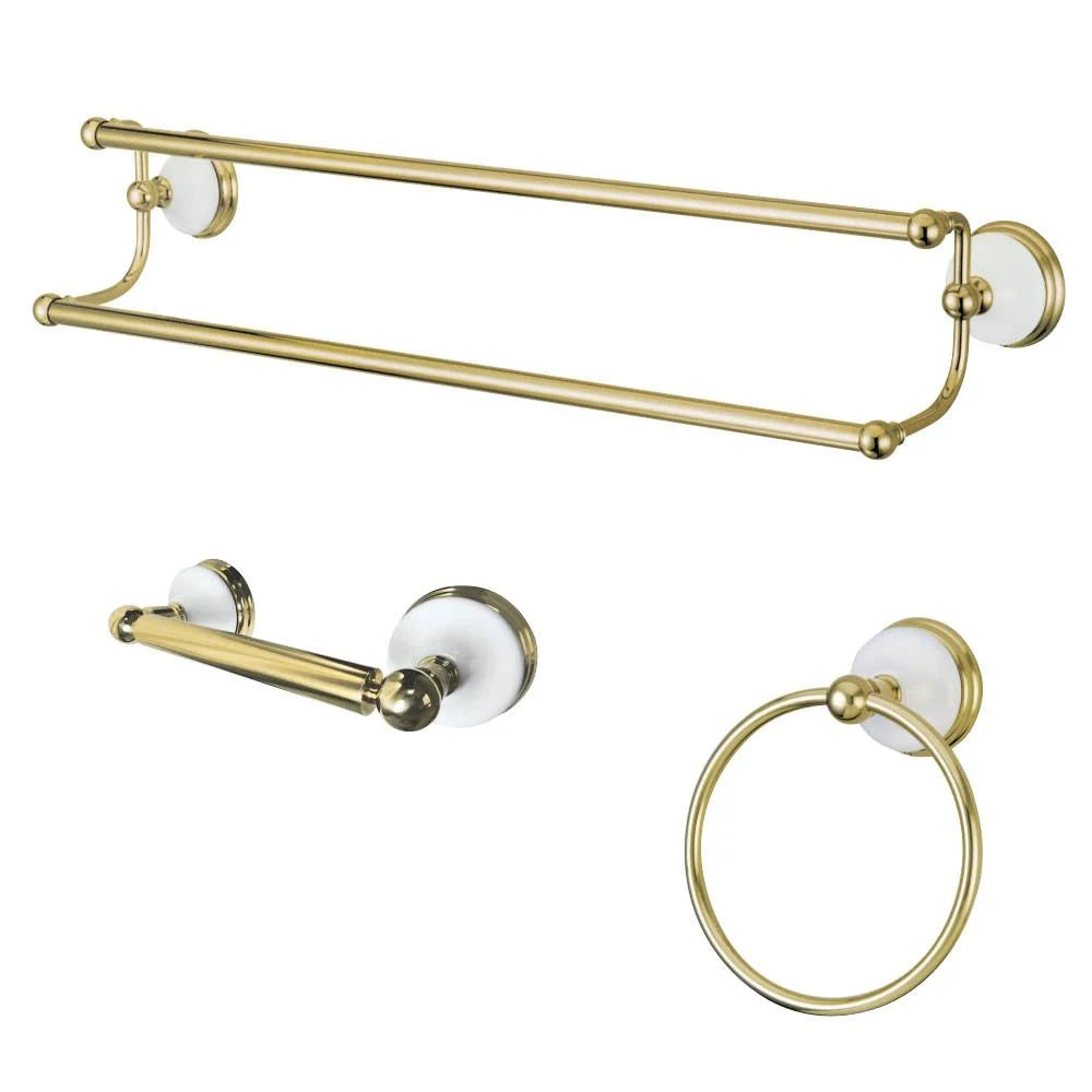 Victorian 3-Piece Bathroom Hardware, Polished Brass Z5912