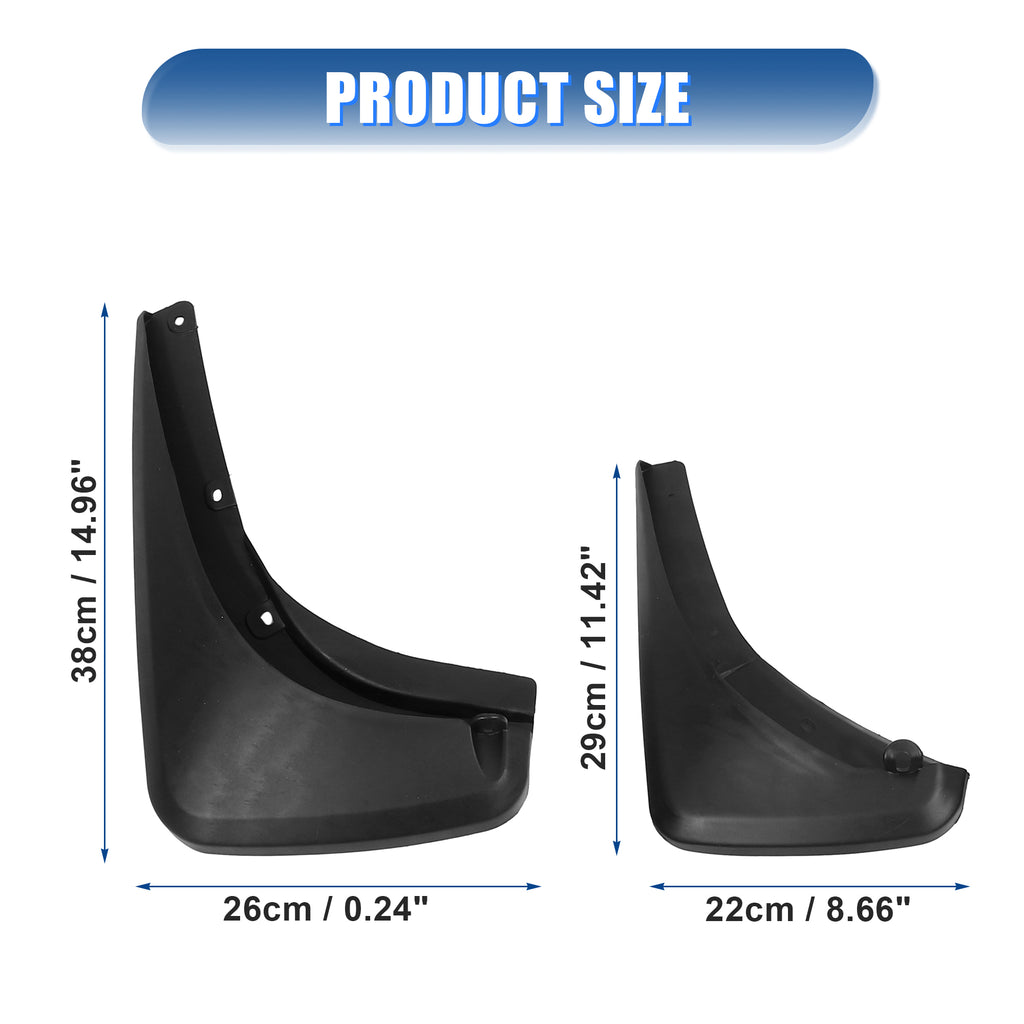Black Mud Flap Fender Set for Jeep Renegade with Screws T276012