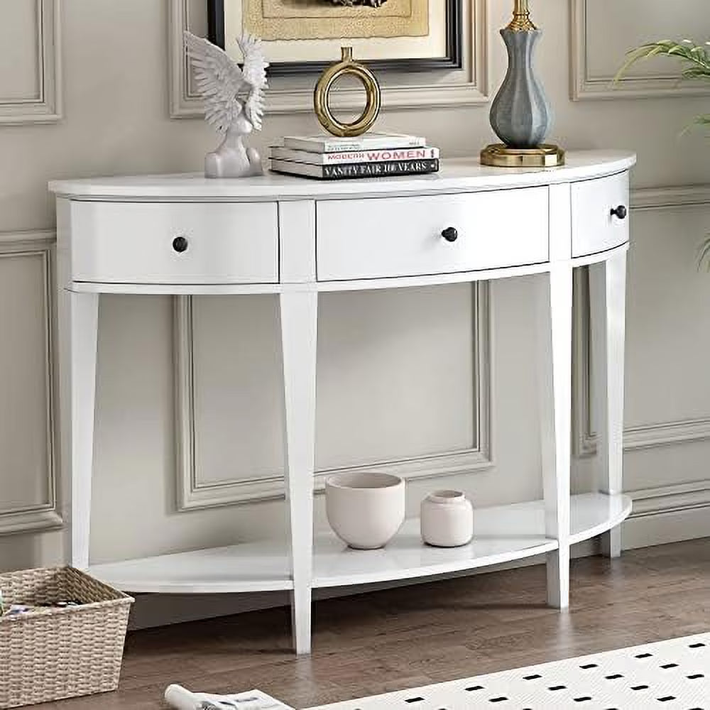 Retro Console Table with 3 Drawers Solid Wood Espresso U694455