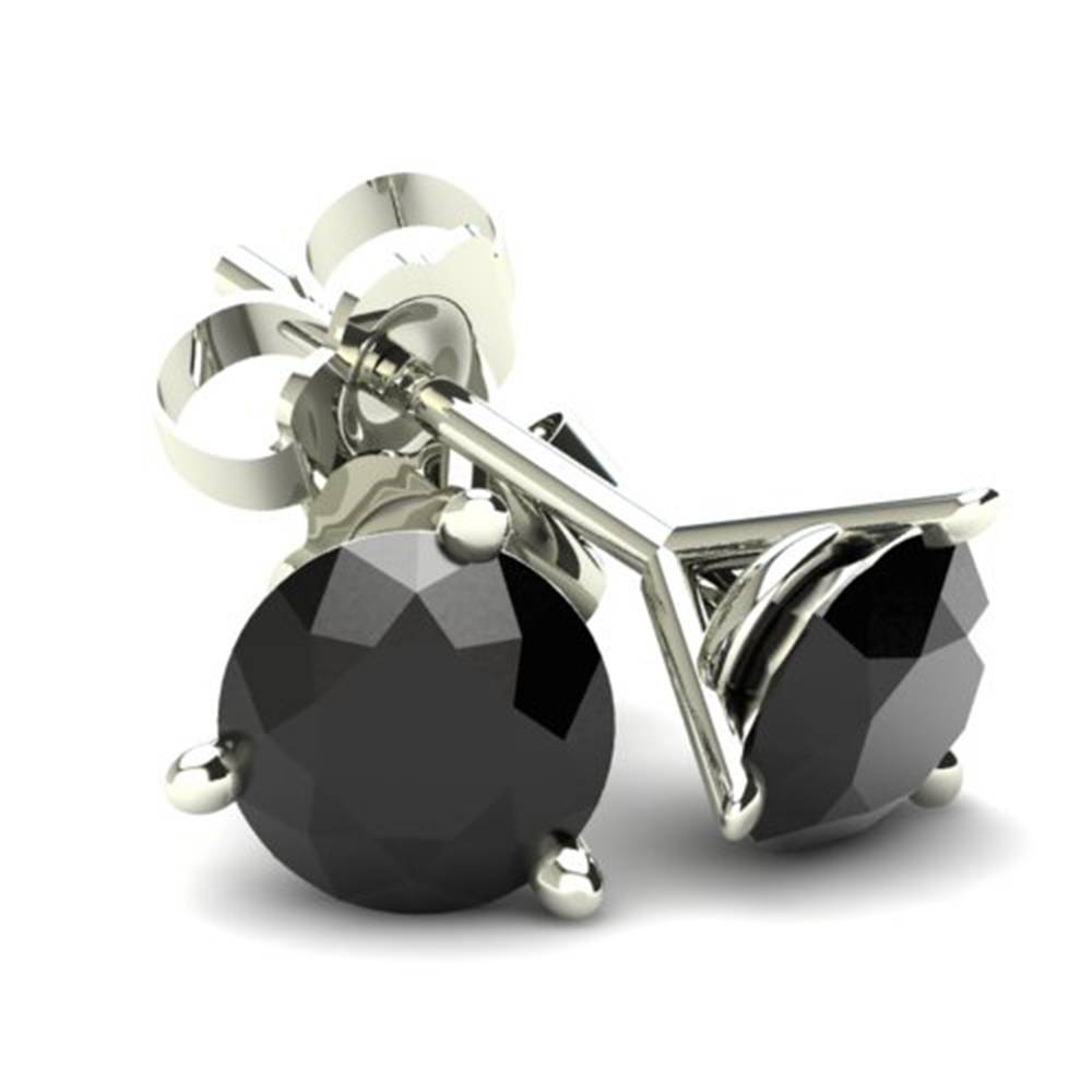 Black Diamond Stud Earrings in 14K Gold M857
