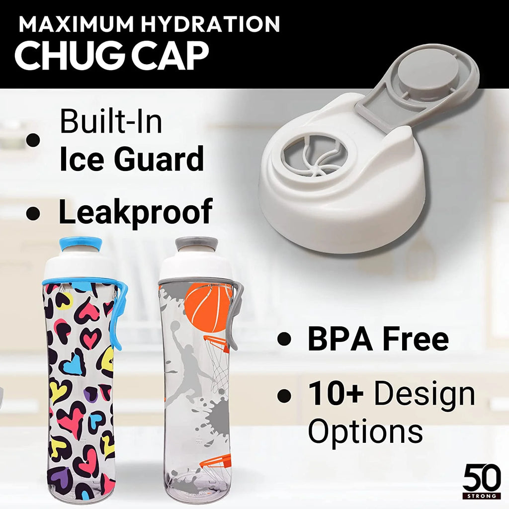 24oz BPA-Free Reusable Kids Water Bottle with Time Marker H99629
