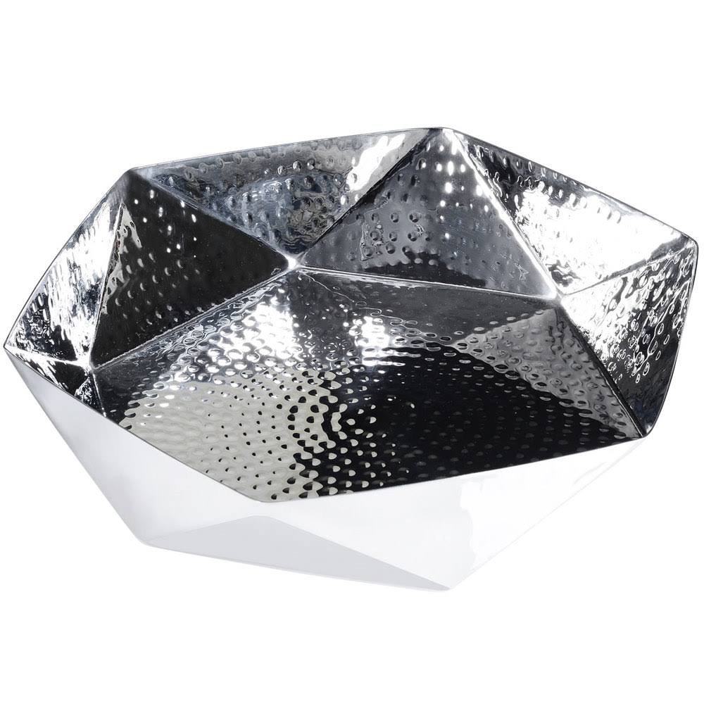 10x22 Hammered Stainless Steel Geometric Bowl H710990