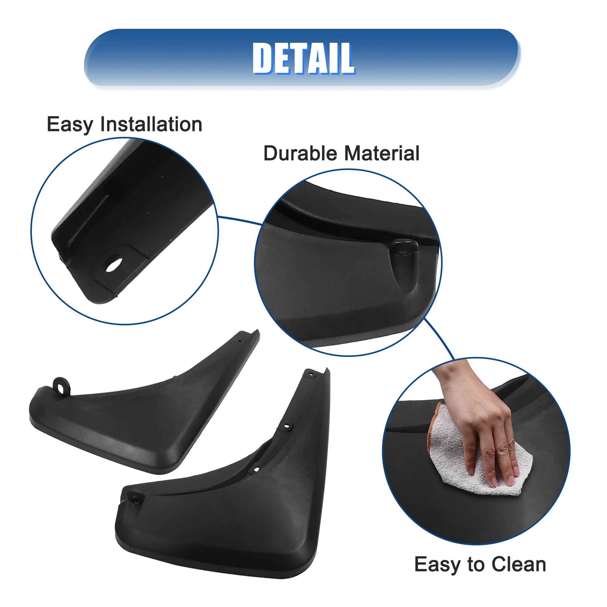 Black Mud Flap Fender Set for Jeep Renegade with Screws T276012