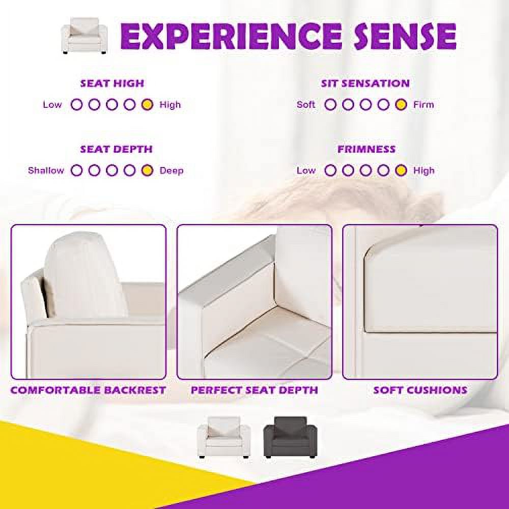 65" W Linen Fabric Sofa Couch with 2 USB Charging Ports and Wide Arms G64062