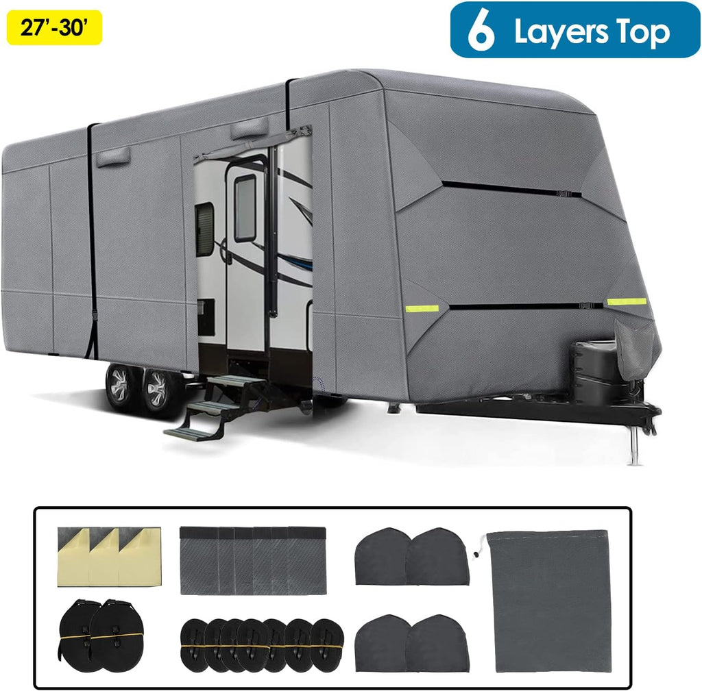 6 Layers RV Cover Anti-UV Windproof Ripstop Extra Thick Camper Cover I538