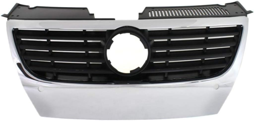 Chrome Shell Grille Assembly with Black Insert for Volkswagen Passat 2006-2010 I450