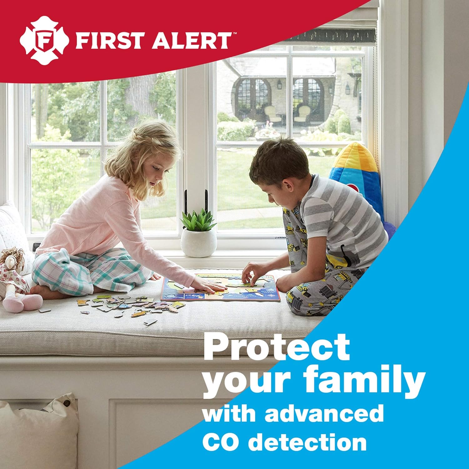 Carbon Monoxide Detector, Battery Operated, White, 3-Pack V170807