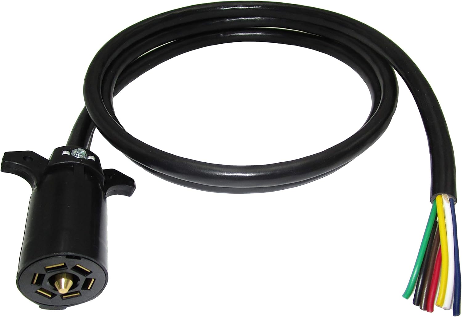 7 Way Trailer Plug Extension Cord Connector Assembly Heavy Duty (4' FT) Pack of 2 W1244