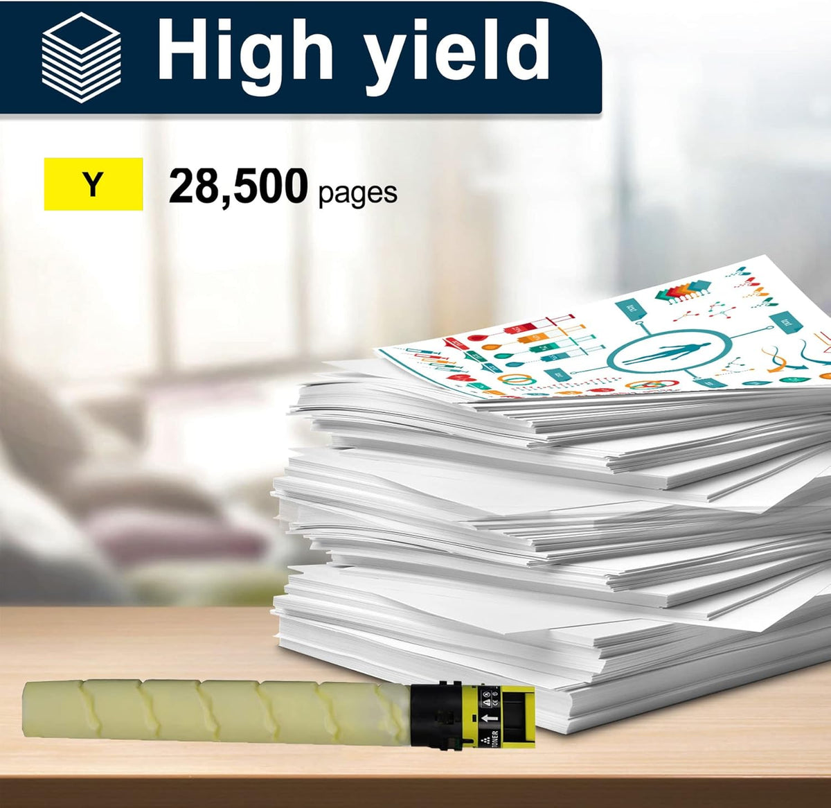 Yellow Toner Cartridge for Bizhub C300i C360i C250i C7130i Printer H6509